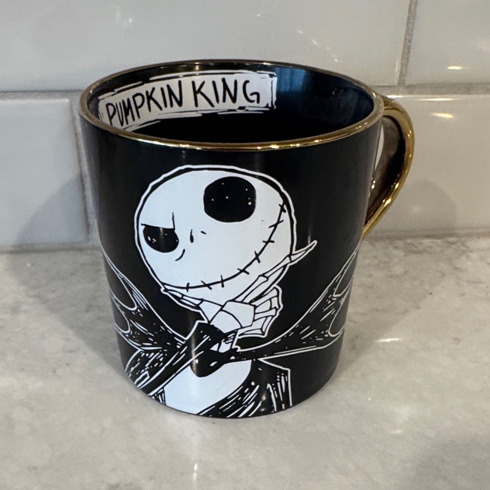 Disney Nightmare Before Christmas Jack Skellington Pumpkin King Mug Gold